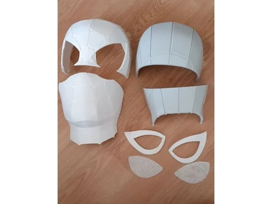 fer homme araignée casque tranché in pièces by bonifacio 1 masque 3d print model - Mito3D