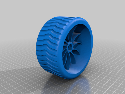 12mm hex rc tireless boa i wheel by glandsberg losi car traxxas tweel 3d print model - Mito3D