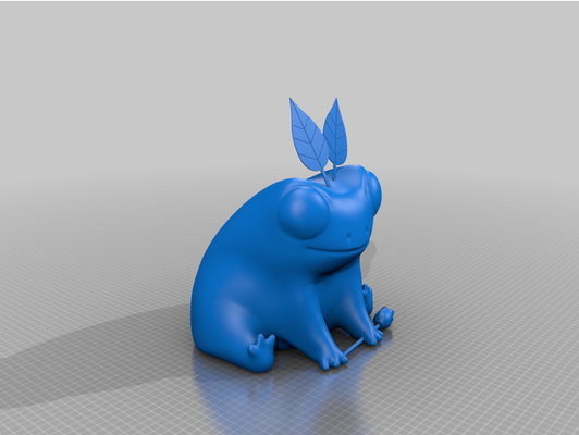 fred frog he leafs by wappur leaf 3d print model - Mito3D