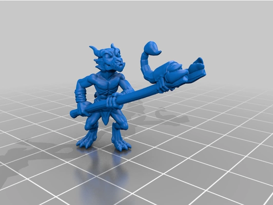 kobold escorpião bastão by encontro impresso dnd masmorras dragões kobolds mini miniatura rpg tampo mesa ttrpg 3d print model - Mito3D