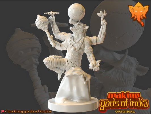varaha s resurrección of tierra pecado by vedicfutura avatar jabali globo dios hindú india vishnu 3d print model - Mito3D