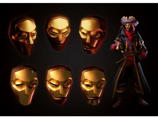 moissonneuse masques mer of voleurs by cinderblock33 couverture gaine visage masque pirate 3d print model - Mito3D
