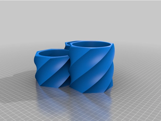 tri-twist-planter by zedx flower pot planter 3d print model - Mito3D