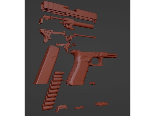 glock in parti by k6xx1 3d print model - Mito3D