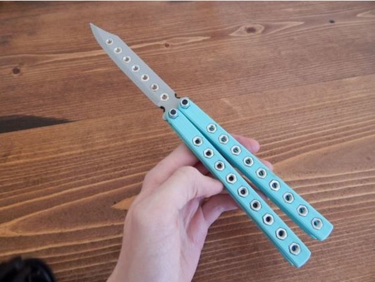 weighted balisong m4 fasteners by gareth42 butterfly knife fidget flip gravity heavy 3d print model - Mito3D