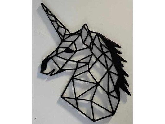 unicorn 2d origami art by skarsten1 einhorn elsa frozen kunst mrchen 3d print model - Mito3D