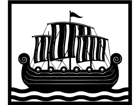 2d viking navio in mar by ghos7ar 2dart arte parede preto decoração decorativo fácil impressão to casa vikings história cabide monte 3d print model - Mito3D