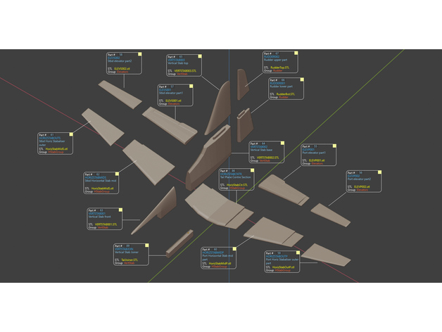 electra rc model - tail plane vertical stabiliser 4 by bat hog l188 lockheed aeroplane aircraft 3D print model - Mito3D