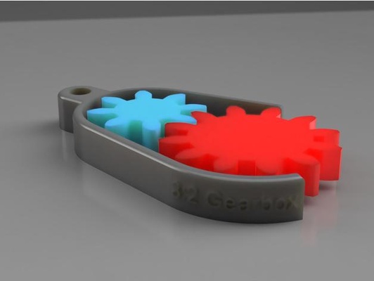 gearbox keychain bearing by jorjavse gear keyring 3d print model - Mito3D