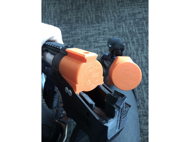 caliburn 4 takedown plunger caps by engineery boi cover nerf blaster 3D print model - Mito3D