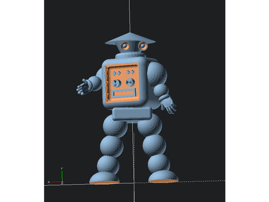 robotretro - configurable posable robot model by vendicar1 model openscad parametric scad toy 3d print model - Mito3D
