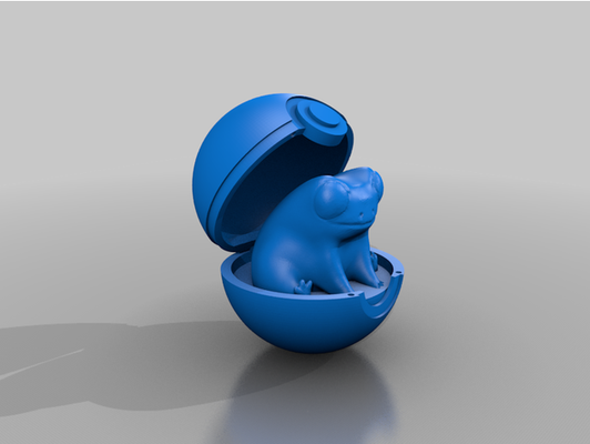 fred frog in a pokeball by matwo1111 3d print model - Mito3D