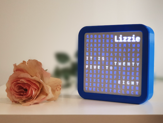 3d printed personalised word clock by techkiwigadgets arduino electronics esp32 instructables 3d print model - Mito3D