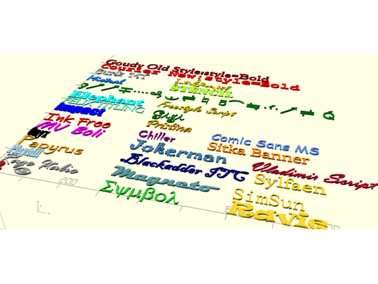 openscad texto by slotcarbrad fontes 3d print model - Mito3D