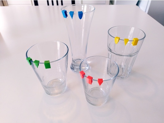 customizable drinking glass marker clip tumbler tag by ramis 3d print model - Mito3D