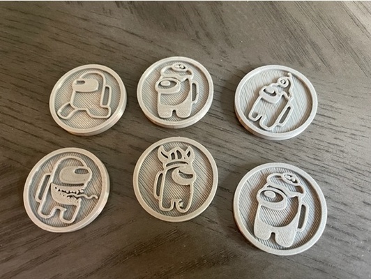 among us tokens play pieces by patrickc01 game token 3d print model - Mito3D