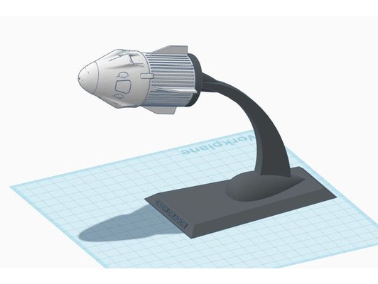 spacex besatzung drachen kapsel anzeige stand by 3dspacex falke 9 modell nasa rakete rahmen wissenschaft platz tesla 3d print model - Mito3D