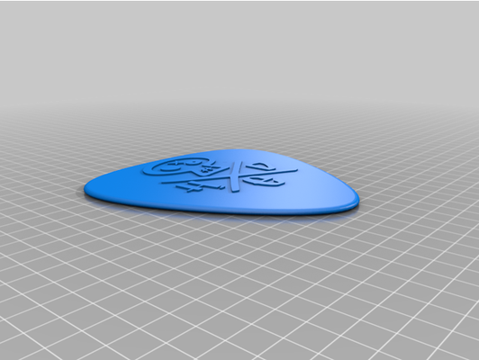 pe jumbo guitar pick by 1awesomeguy 3d print model - Mito3D