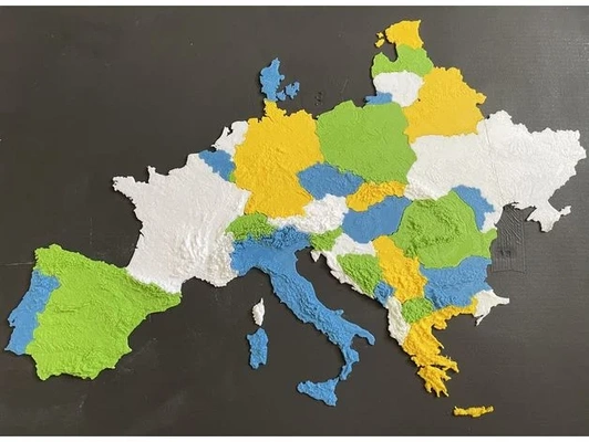kontinental europa topografisch linderung puzzle by derschweizermaker 3d print model - Mito3D