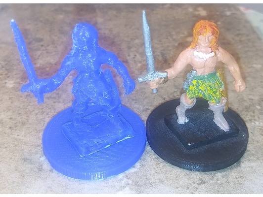 replica of heritage miniatures 1303d by engineer27 barbarian classic dnd miniature dungeons dragons human 28mm sword tribesman 3d print model - Mito3D