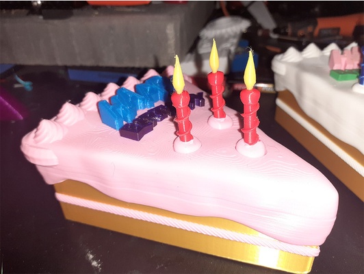doğum günü kek dilim hediye kutu by 3dtwinkie mutlu 3d print model - Mito3D