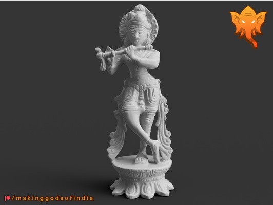 simbolismo of krishna s flauta by futura védica deus hindu índia krsna 3d print model - Mito3D