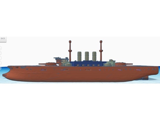 hms thunderchild successor by onintothevalleyofdeathroadthe600 battleship dreadnought ww1 3d print model - Mito3D