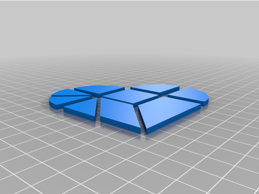 002 avertir jouant nombres tangram heart by séparément 3d print model - Mito3D