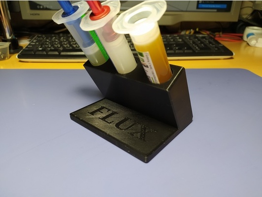 10ml flux syringe desk stand by bearmaser holder 3d print model - Mito3D