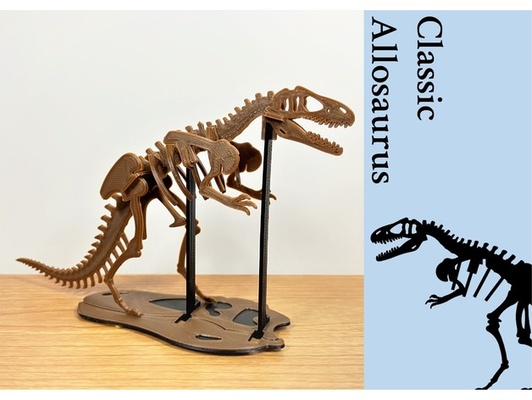3dino puzzle classico stile allosaurus by cervo b 3d dino dinosauro giocattolo 3d print model - Mito3D