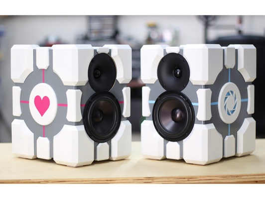 companion cube speakers - c-note by radbench diy electronics portal speaker 3d print model - Mito3D
