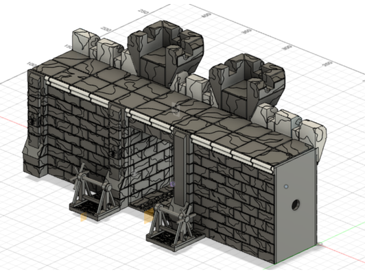 castelo penhasco principal portão 30cm by arahen01 mordheim rpg jogo guerra terreno martelo 3d print model - Mito3D