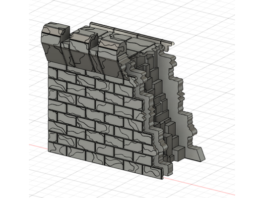 castelo penhasco principal parede ruína esquerda by arahen01 mordheim rpg jogo guerra terreno martelo 3d print model - Mito3D