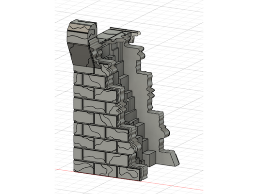 castelo penhasco curto ruína esquerda by arahen01 mordheim rpg jogo guerra terreno martelo 3d print model - Mito3D
