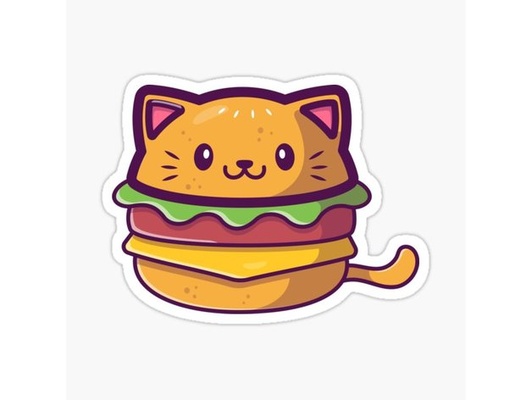 cat burguer by joelgrosso decoration food kitty 3d print model - Mito3D