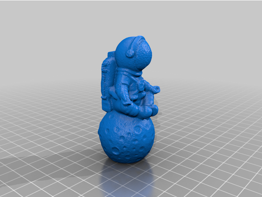 astronaut scanned by revopoint pop 2 keychain 3d print model - Mito3D