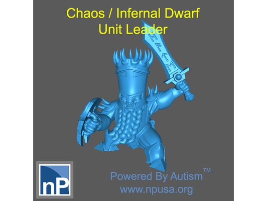 chaos dwarf unit leader by np-dev age battles dnd fantasy infernal kings rpg sigmar war warhammer 3d print model - Mito3D