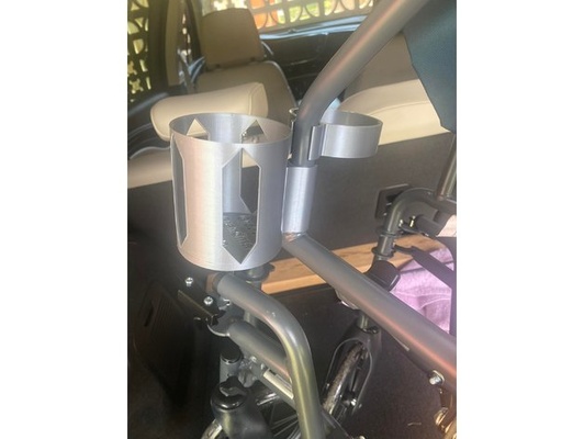 wheelchair cup holder by junkyard77 bottle chair chiar cupholder wheel wheelchairattachment parts 3d print model - Mito3D