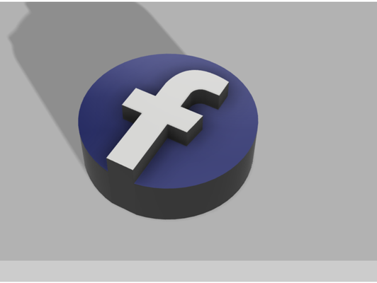 facebook logo by kosta3105 2d arte 3d app fusione 360 sociale media 3d print model - Mito3D