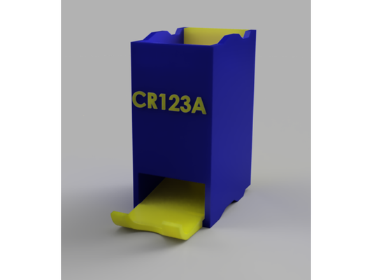 istiflenebilir cr123a kulp destek by smily1357 pil konteyner 3d print model - Mito3D