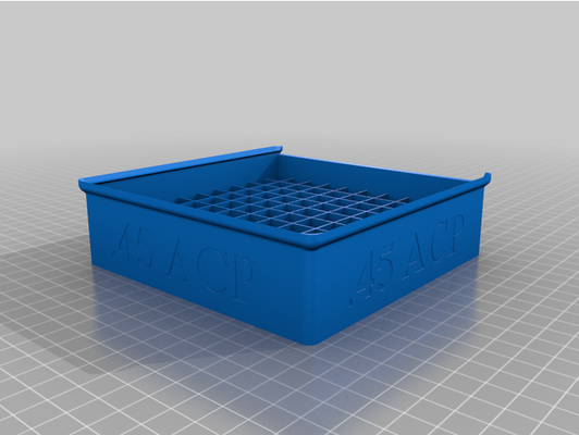 stackable 45 acp ammo box 100 rounds by mathmessiah 45 45acp container ammunition bullet bullets firearms gun 3d print model - Mito3D