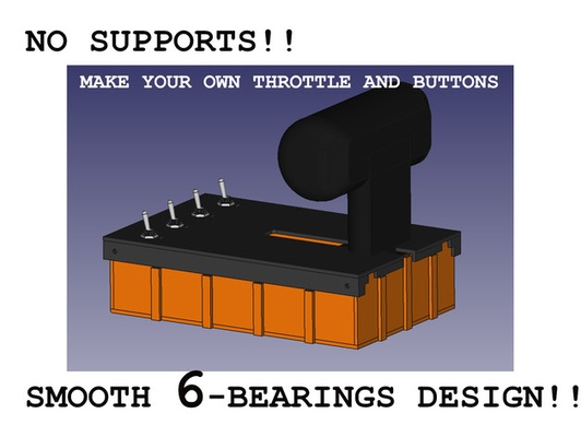 drosseln hotas einfach no unterstützt by land erstellt freecad dcs f16 f18 falke flug regler simulation simulator hornisse montieren warzenschwein steuerung hebel quadrant viper 3d print model - Mito3D