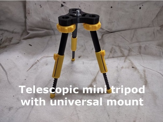 télescopique mini trépied by jbergmans caméra monter go pro go pro téléphone 3d print model - Mito3D