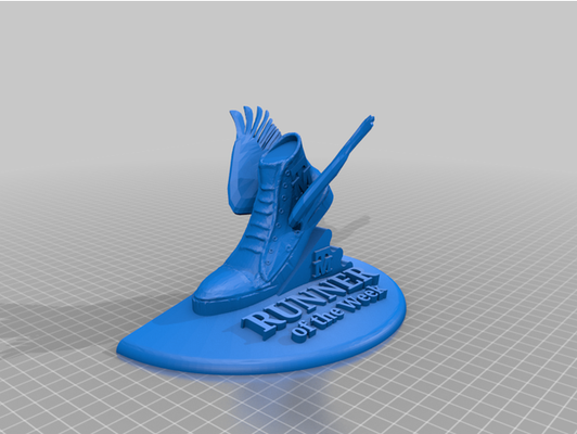 runner of week trophy by chris-case 3d print model - Mito3D