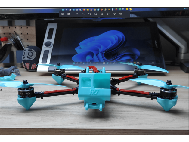 fr7 hight bras garde by club 3d drone fpv ouvert source moteur 3D print model - Mito3D