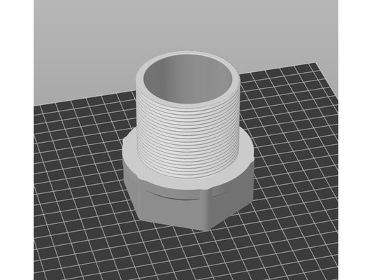 beh lterdurchf hrung f r 50mm ht-rohr - container bushing by gal fax behlterdurchfhrung durchfhrung pumpe wasser wasserbehlter watercontainer 3d print model - Mito3D