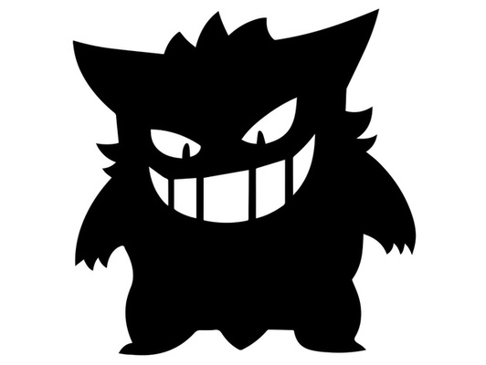 2d gengar 3 by longquan 2dart arte pared pokemon 3d print model - Mito3D