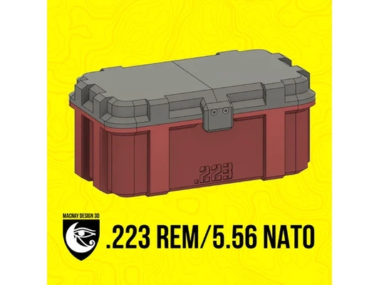 223 556 - ammo container 50 by macnaydesign3d rem remington 556 nato box can holder 3d print model - Mito3D