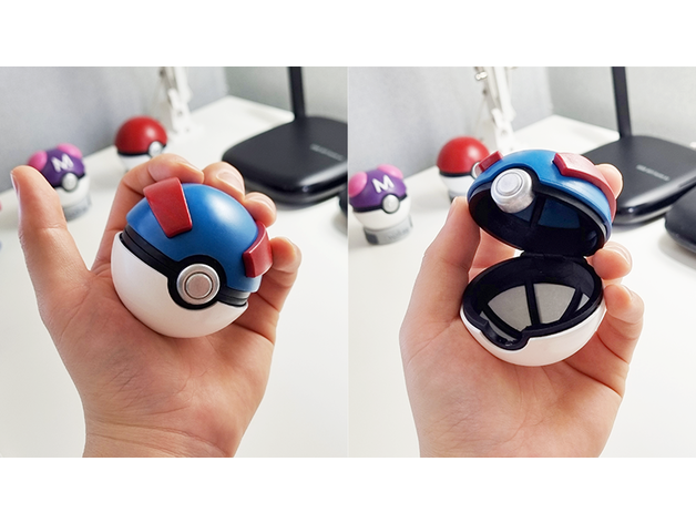 great ball - pokeball magnetic clasp by hobbychoi pokemon figures go toy 3D print model - Mito3D