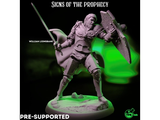 william lionsbane by tpklab dnd mini miniature dragon dragons dungeon dungeons fighter human paladin rpg tabletop ttrpg 3d print model - Mito3D